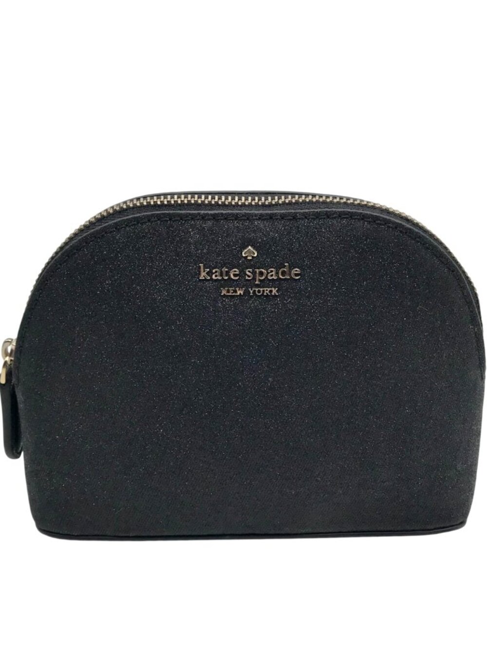 Kate Spade Black Glitter Fabric Joeley Dome Pouch